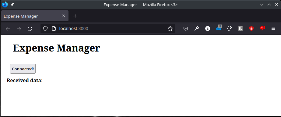 Page with header and Connected button